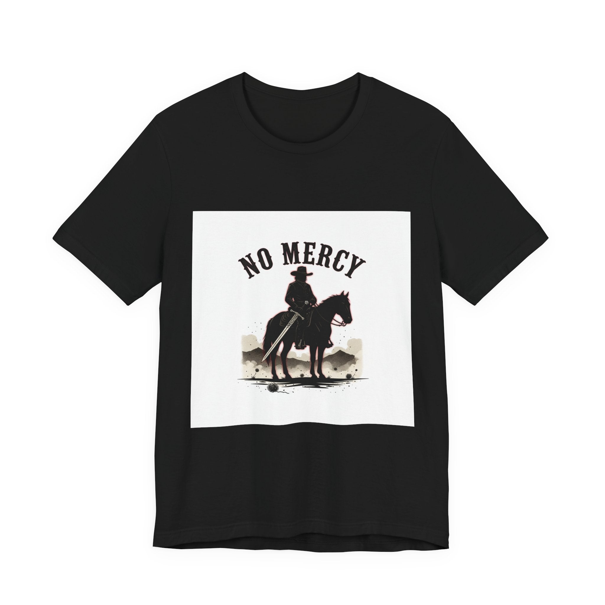 No Mercy Cowboy Skull Tee | Western-Gothic, desert noir design
