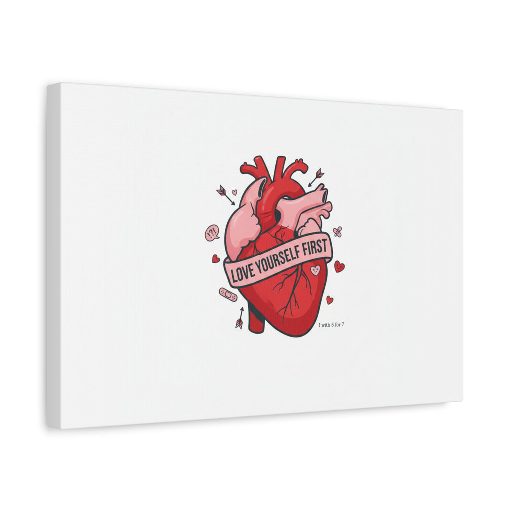 Love Yourself First Canvas, Hearts-with-a-Twist, Anti-Valentine Art