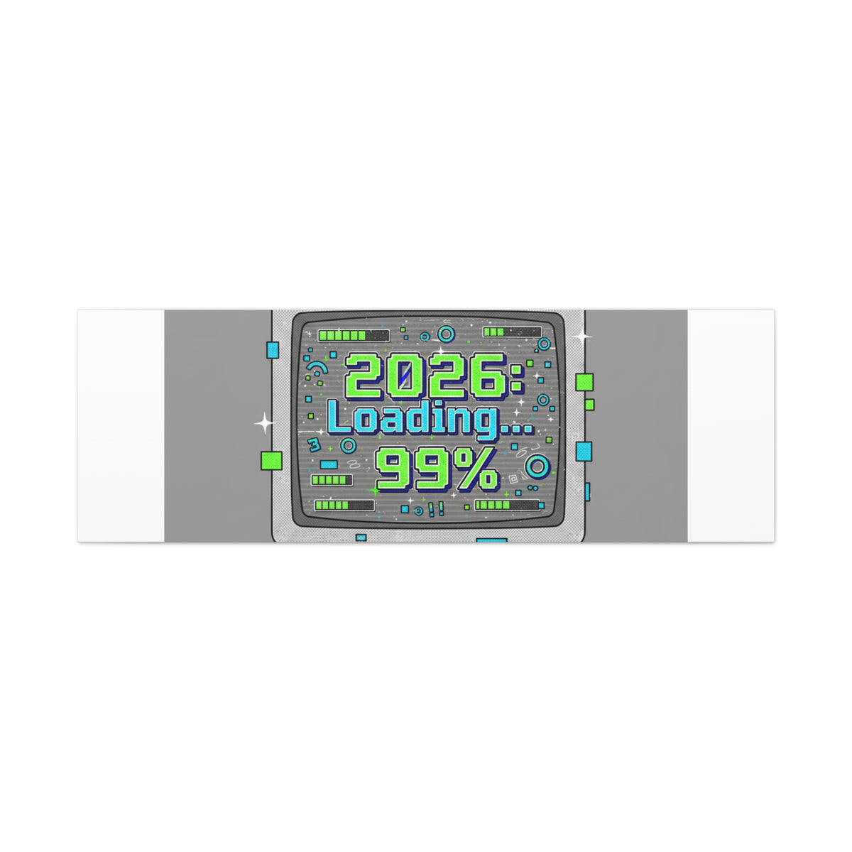 2026 Loading 99% Canvas | NYE countdown, retro system interface