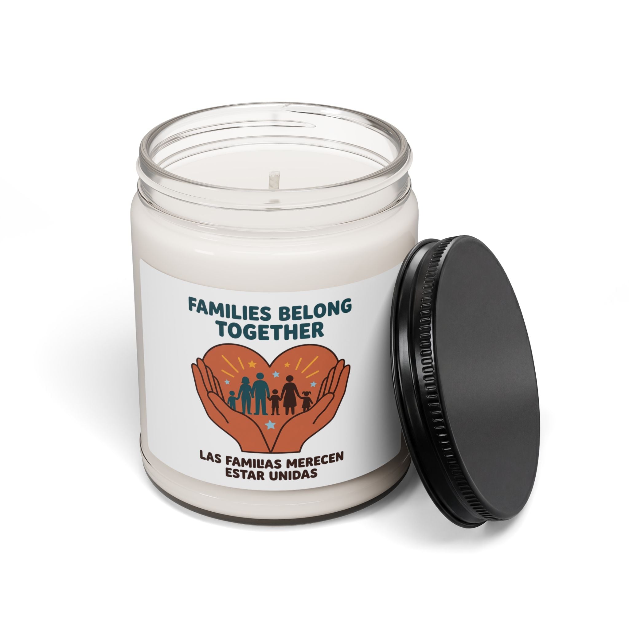 Families Belong Together Soy Candle | solidarity, family unity, bilingual