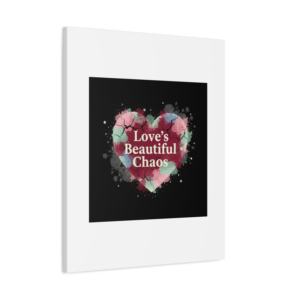Love's Beautiful Chaos Canvas Print | Soft Grunge Hearts, Distressed Heart Art