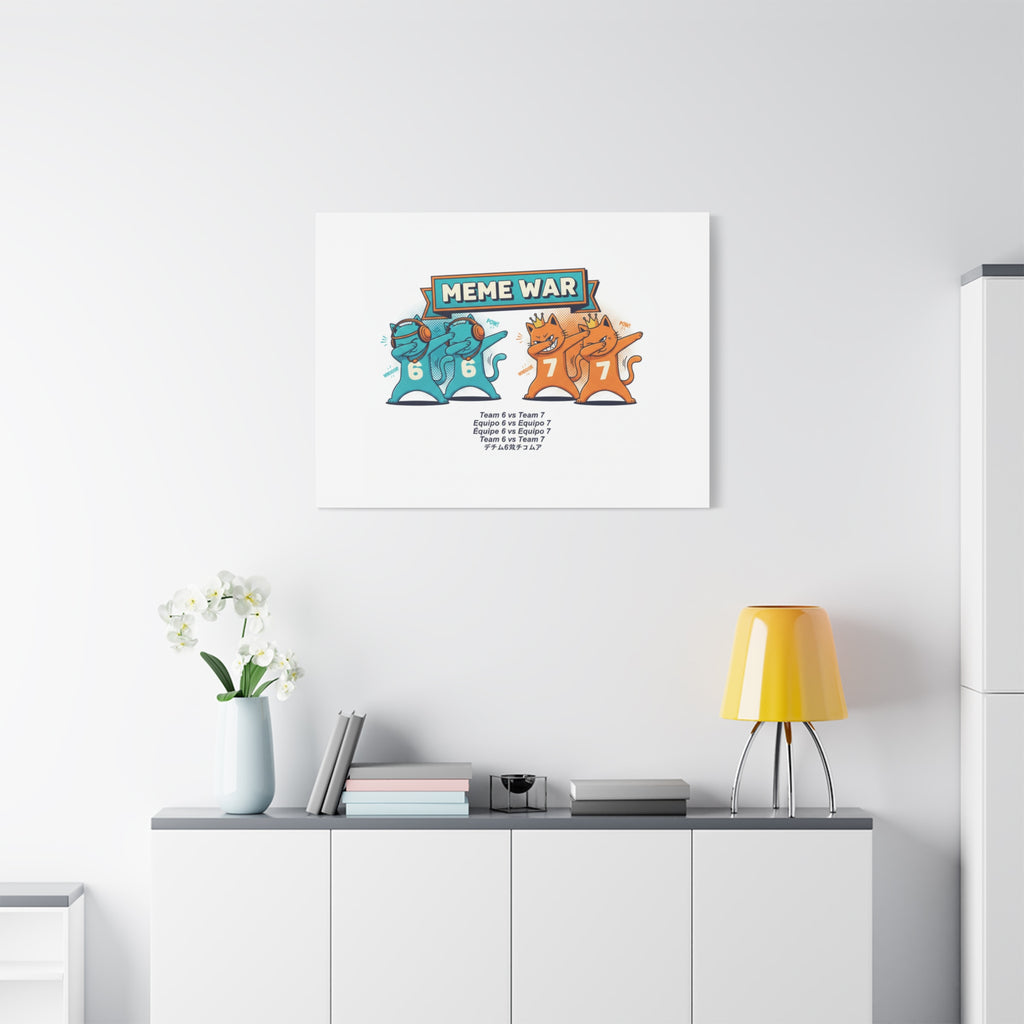 Meme War: Six vs. Seven Canvas Wall Art