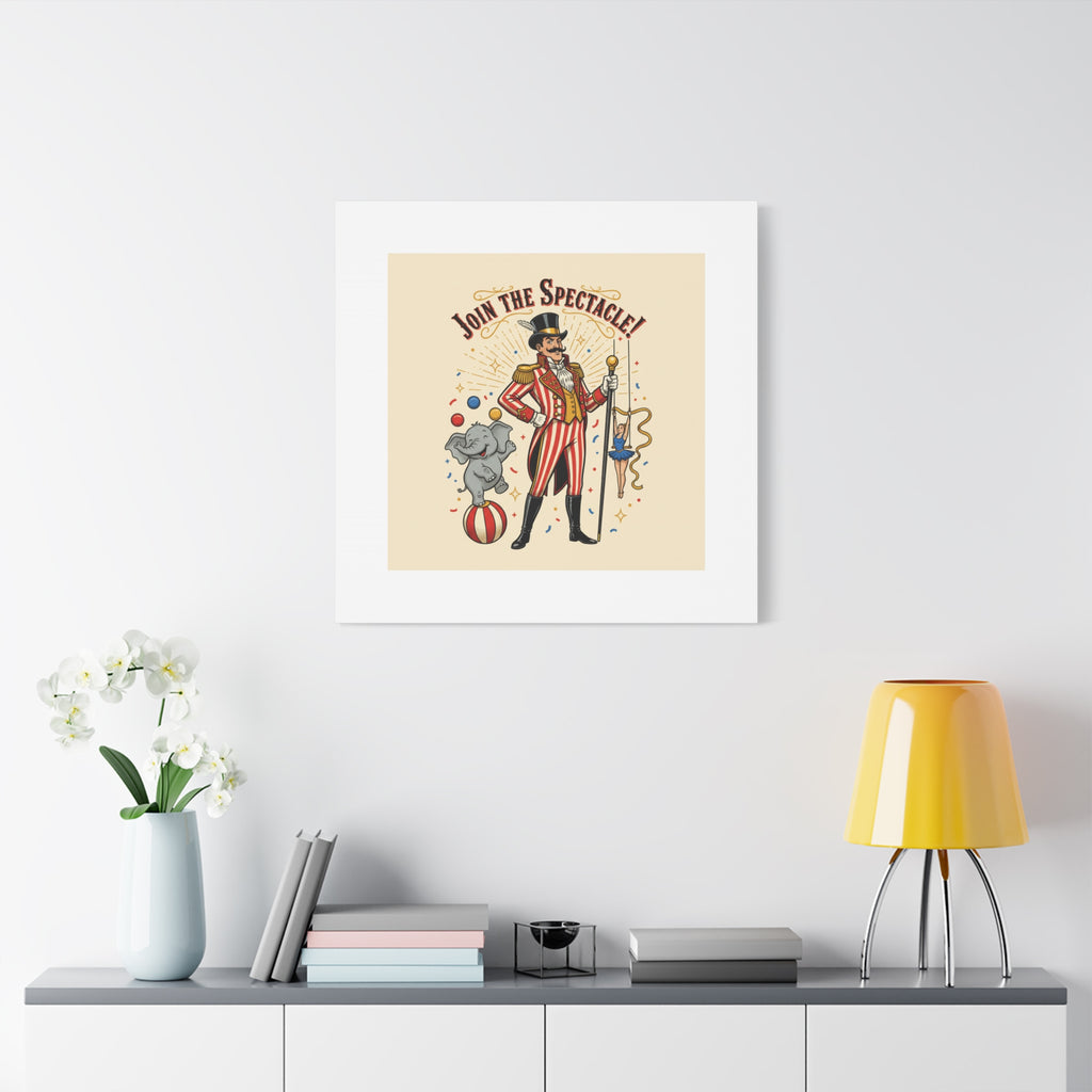 Join the Spectacle Circus Art Print | Matte Canvas, Stretched, Vintage Carnival Design