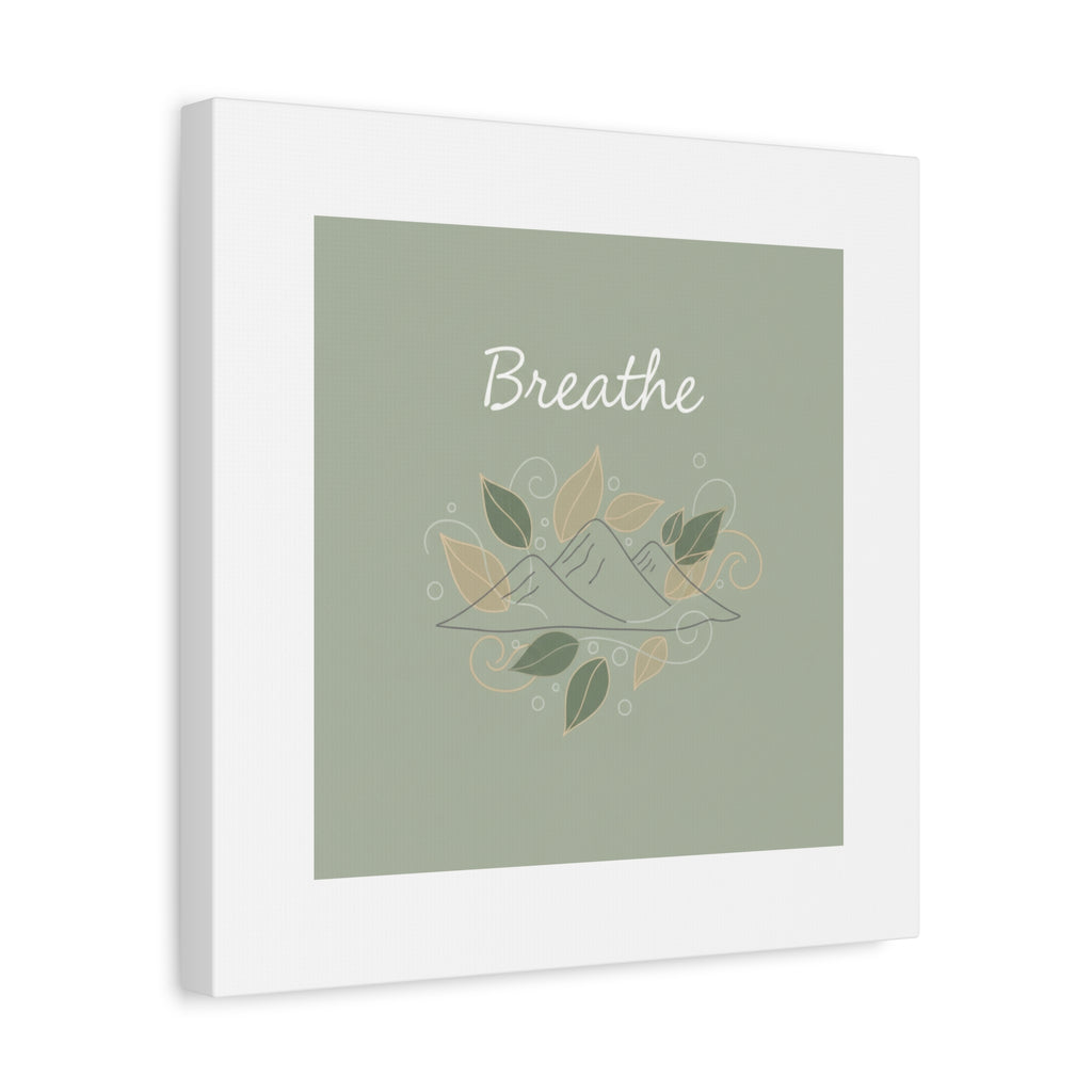 Breathe Mountain Line Canvas | Nature Symbols, Minimal Forest Wall Art