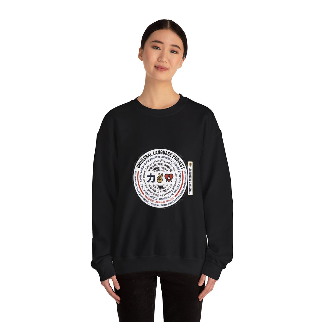 Universal Language Crewneck — "Love/Joy/Peace" Multi-Script Statement Sweatshirt