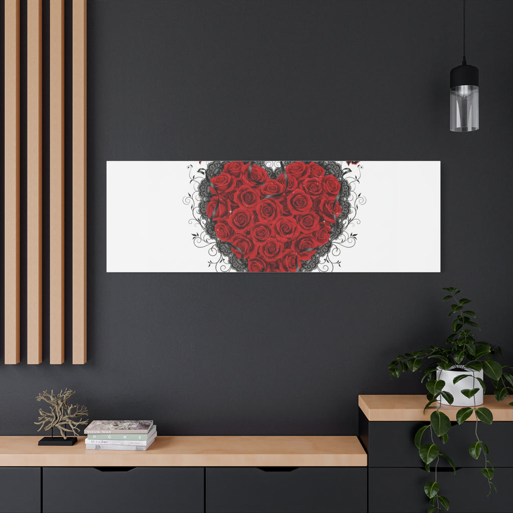 Love Dark and Deep Heart Canvas, Nu Romantic Gothic Romance, 80s Nostalgia