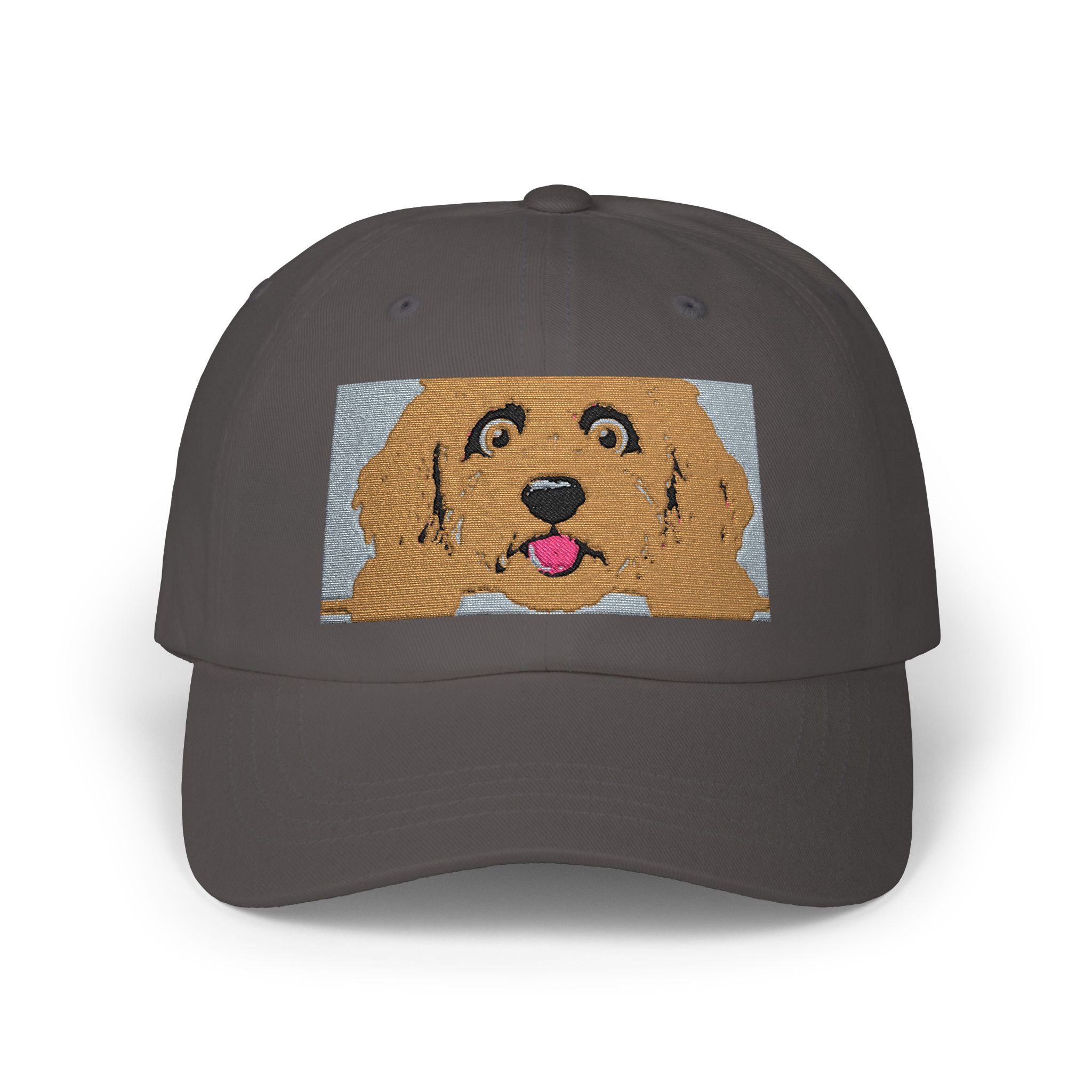 Dad Cap — Happy Golden Retriever Embroidered Patch Hat