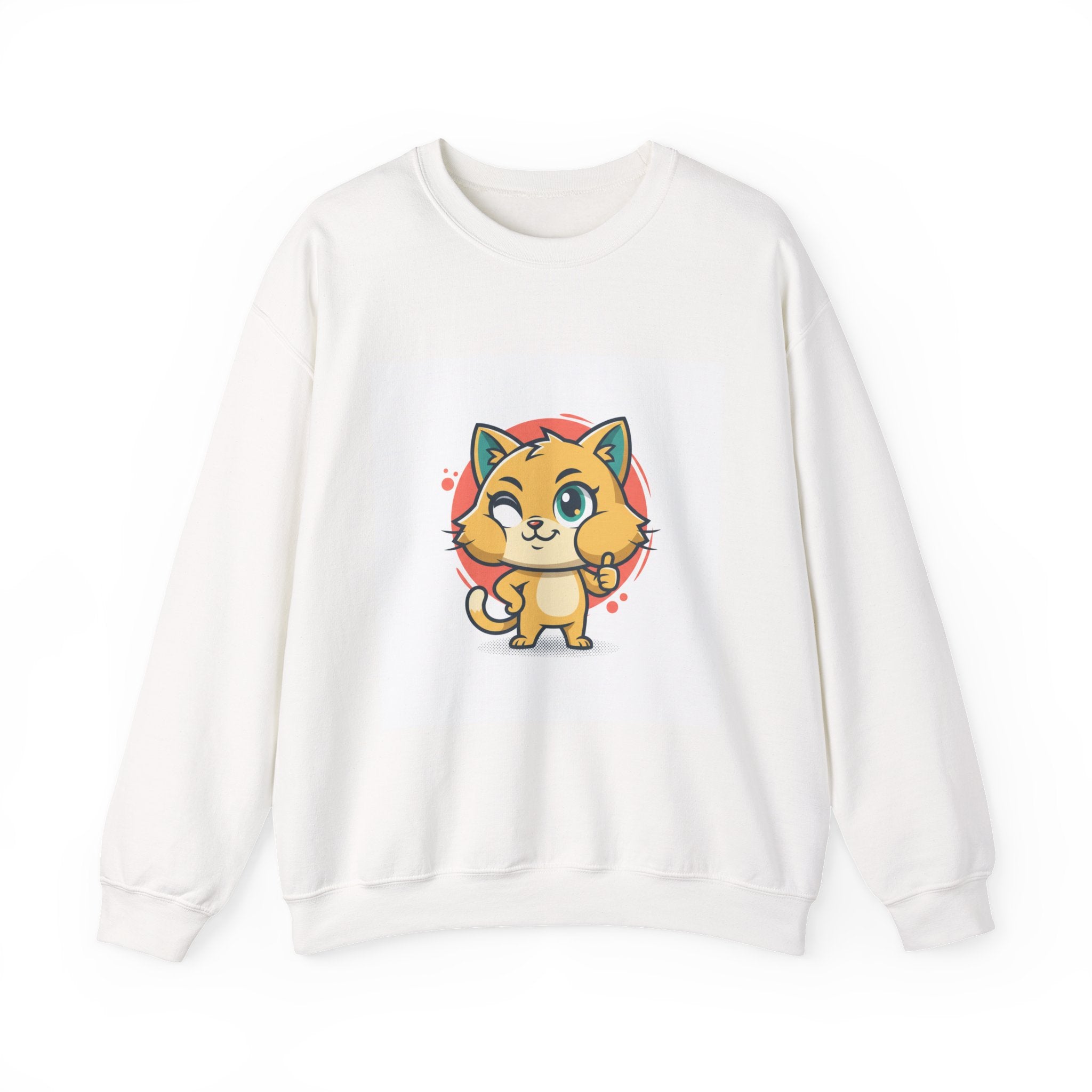 Cute Cheeky Kitty Illustration Sweatshirt | Rodent-Core Cute-Meets-Subversive