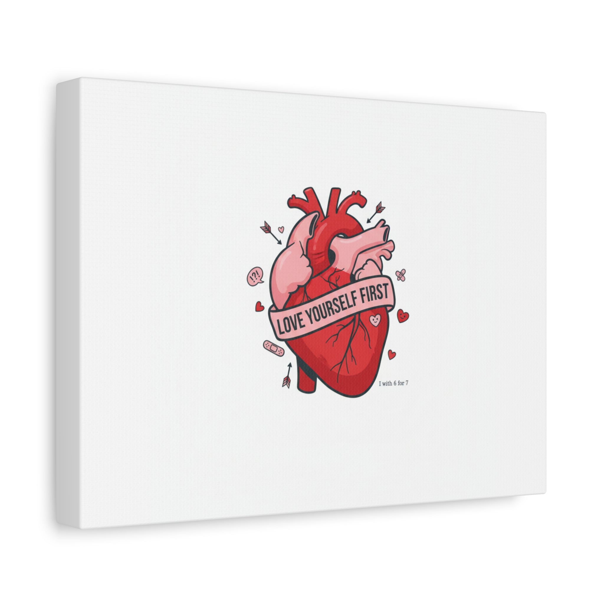 Love Yourself First Canvas, Hearts-with-a-Twist, Anti-Valentine Art