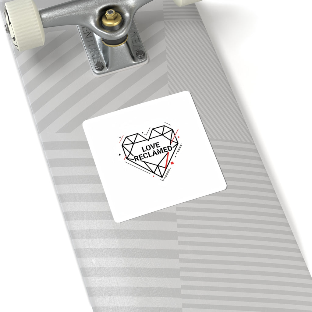 Love Reclaimed Geometric Heart Sticker | Minimalist Punk Heart, Modern Heart Design