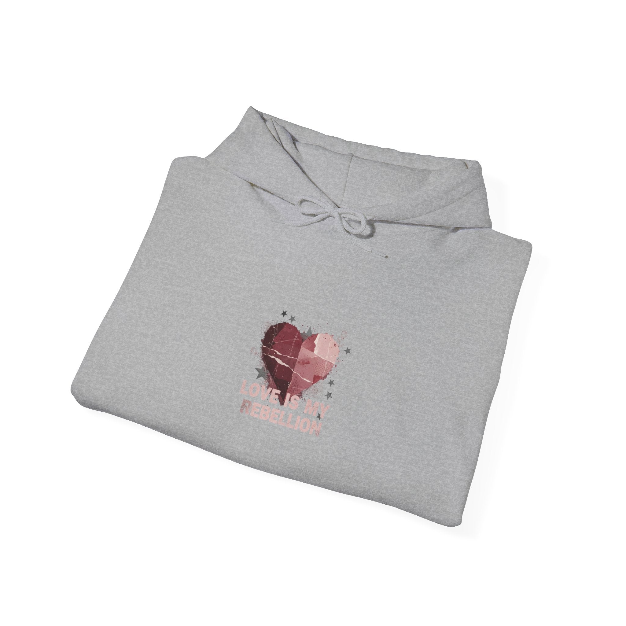 Distressed Heart Collage Hoodie | soft grunge, punk heart design