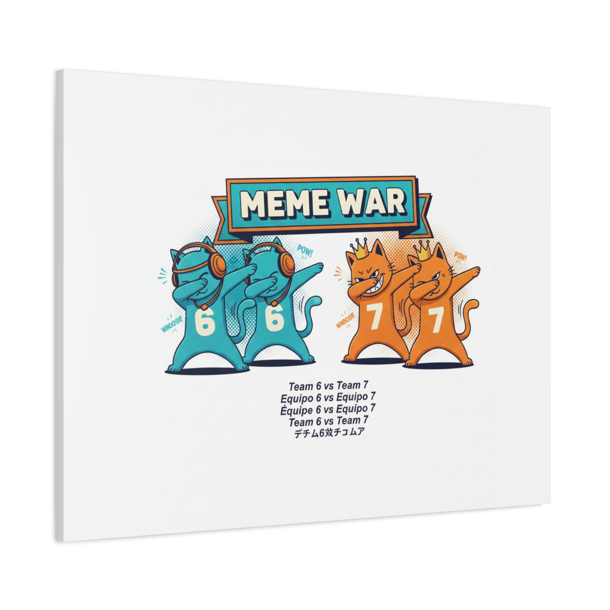 Meme War: Six vs. Seven Canvas Wall Art