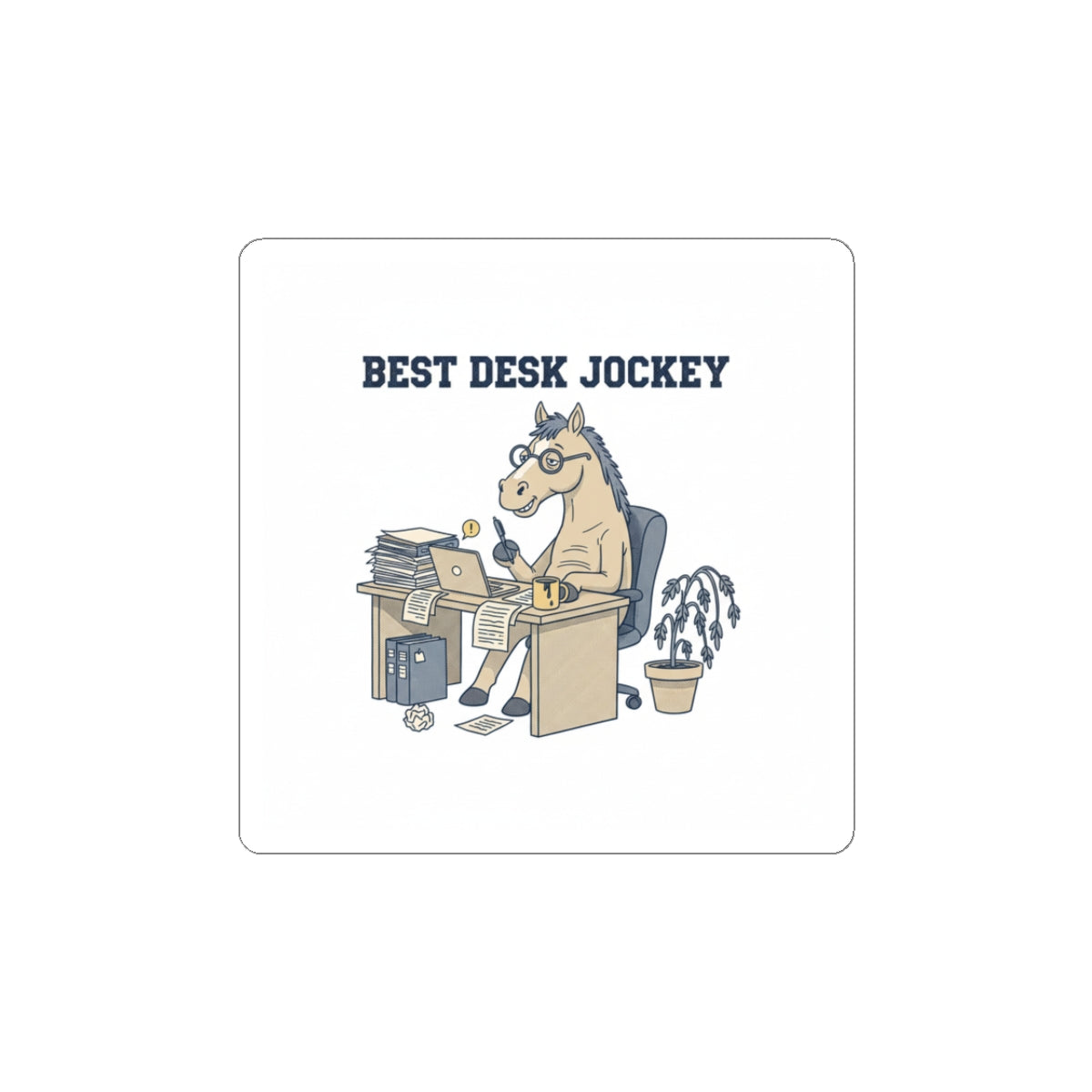 Best Desk Jockey Kiss-Cut Stickers | Workhorse Office Humor, Burnout Parody