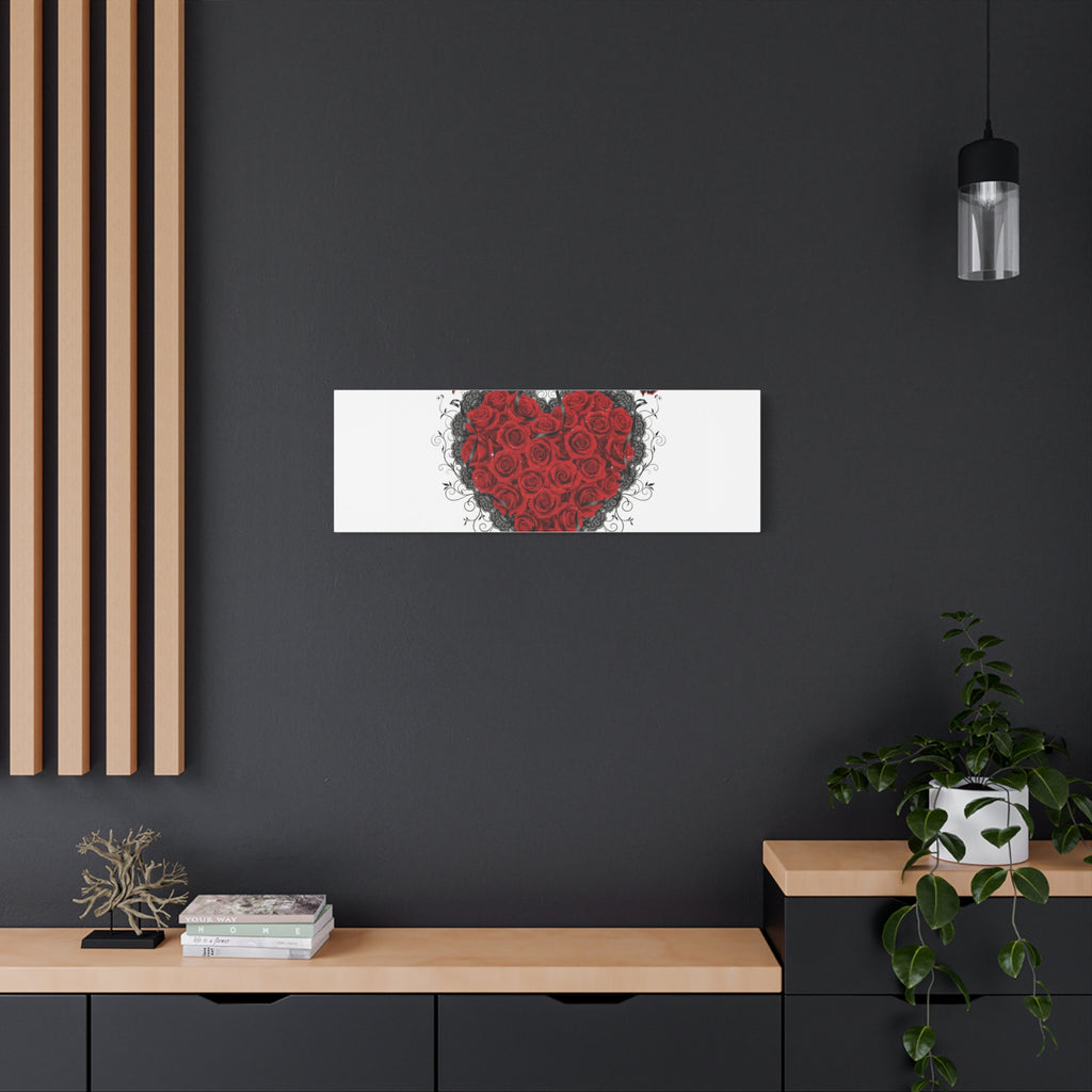 Love Dark and Deep Heart Canvas, Nu Romantic Gothic Romance, 80s Nostalgia