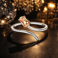 925 Sterling Silver Ring with Rose Gold and Platinum Plating, 0.4*0.6cm for Women