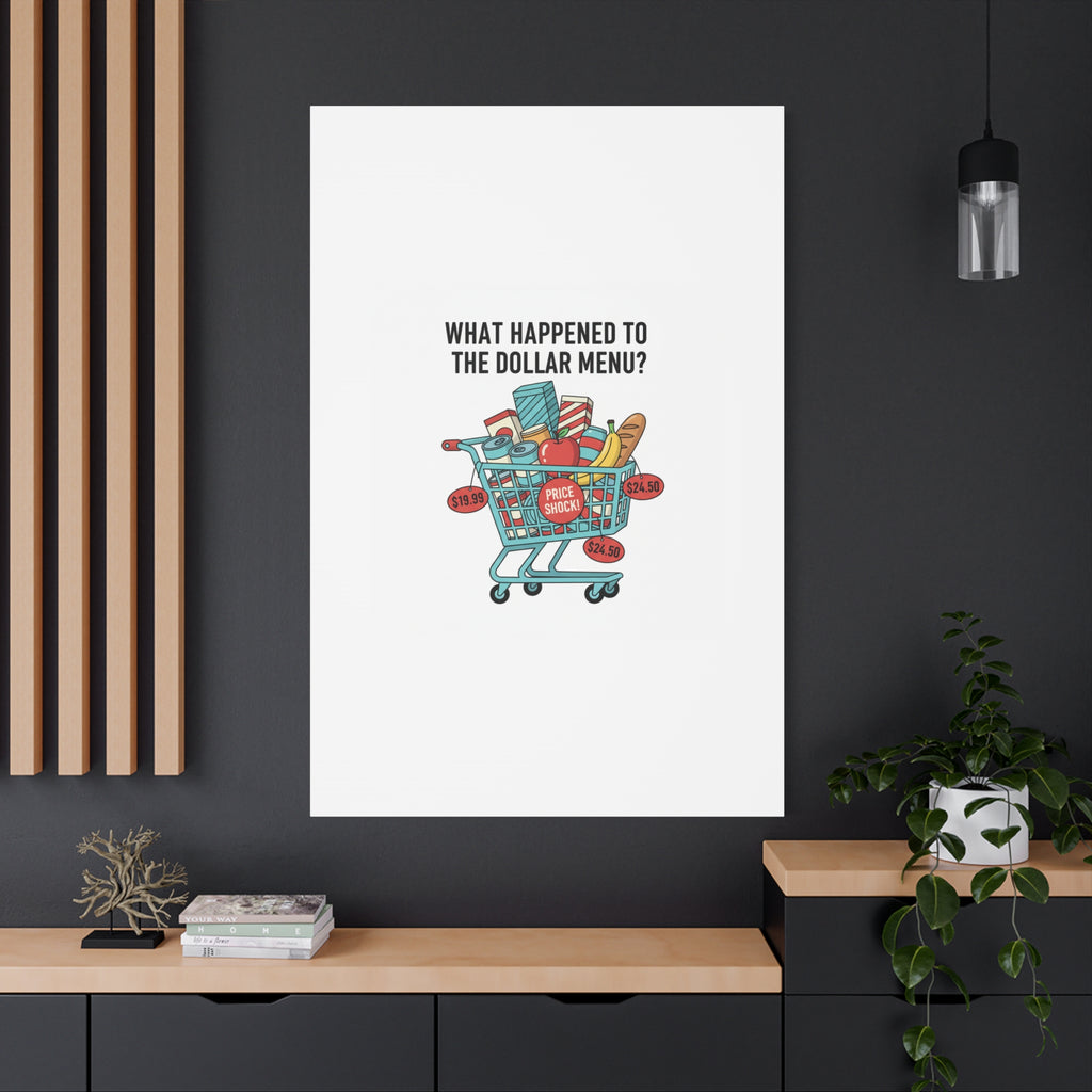 What Happened to the Dollar Menu? Canvas | Grocery Prices Meme, Price Shock Wall Art