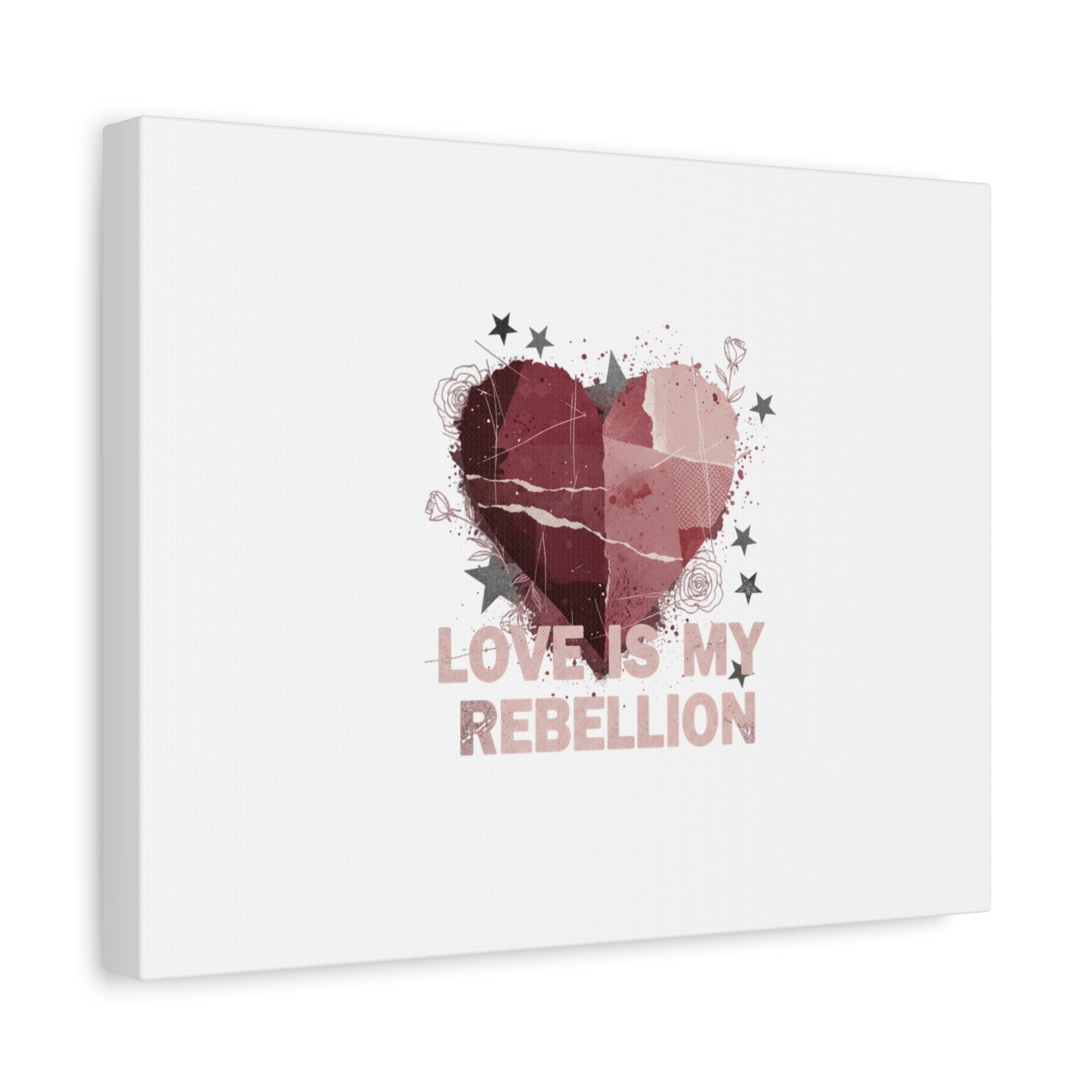 Love Is My Rebellion Canvas | Soft Grunge Hearts, Distressed Valentine Collage