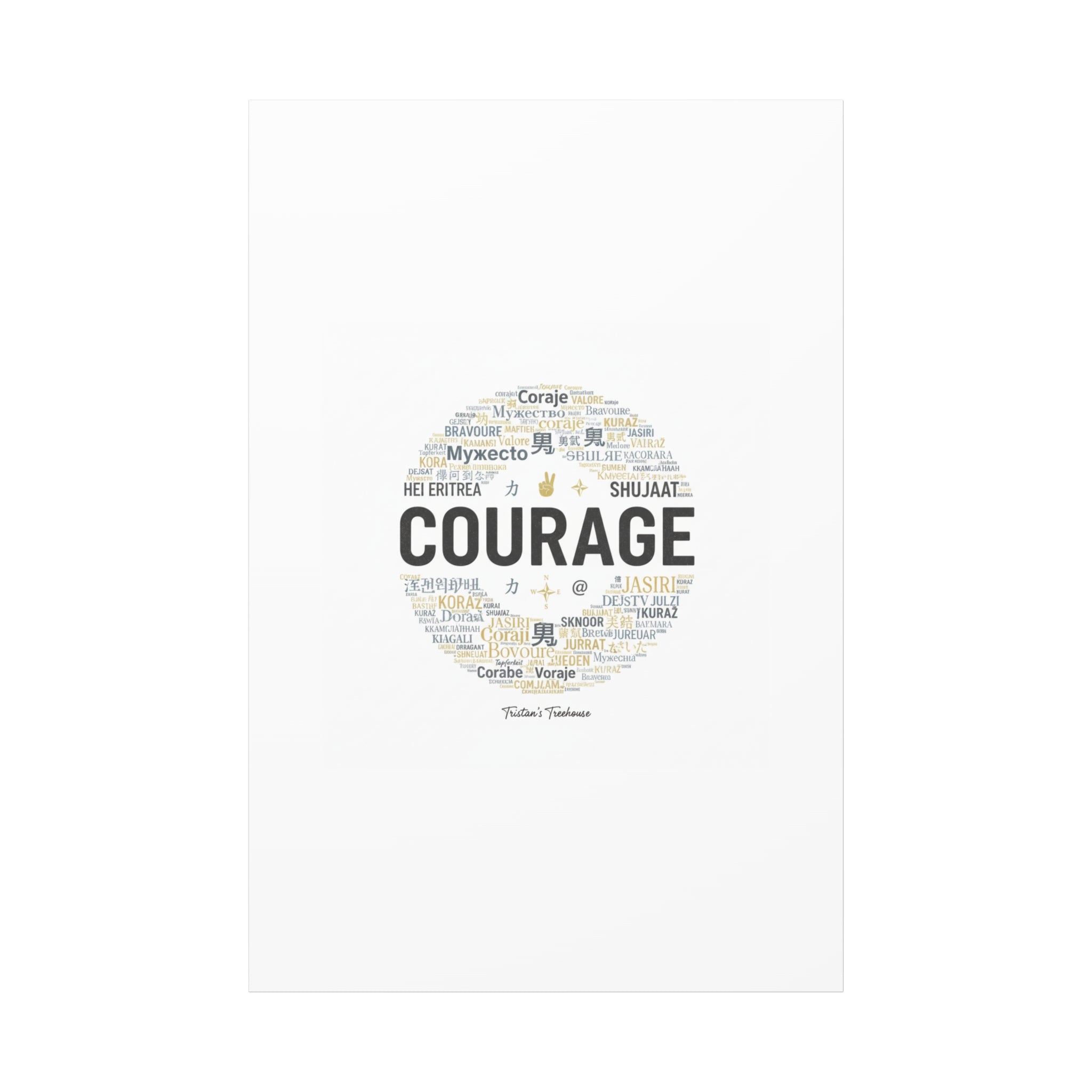 Courage Word Cloud Canvas | Fresh-Start Minimalism art print