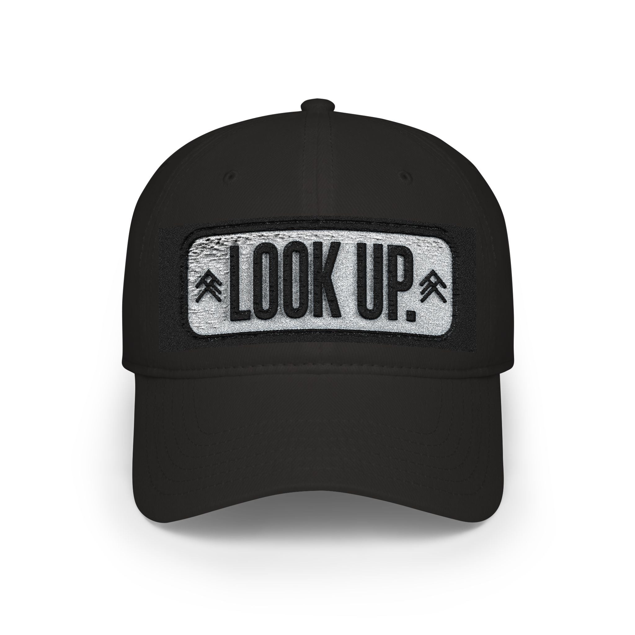 LOOK UP Patch Baseball Cap — Motivational Low-Profile Red Hat