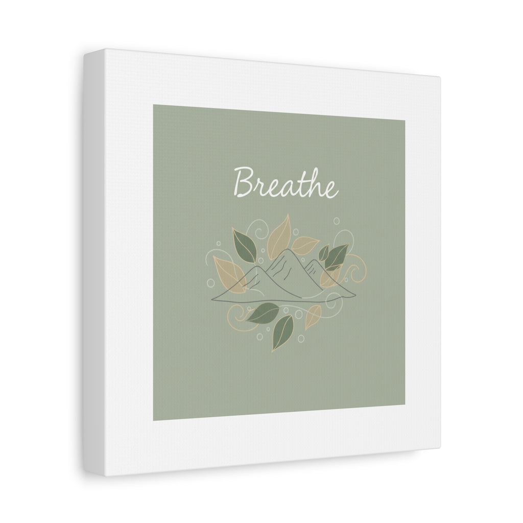 Breathe Mountain Line Canvas | Nature Symbols, Minimal Forest Wall Art