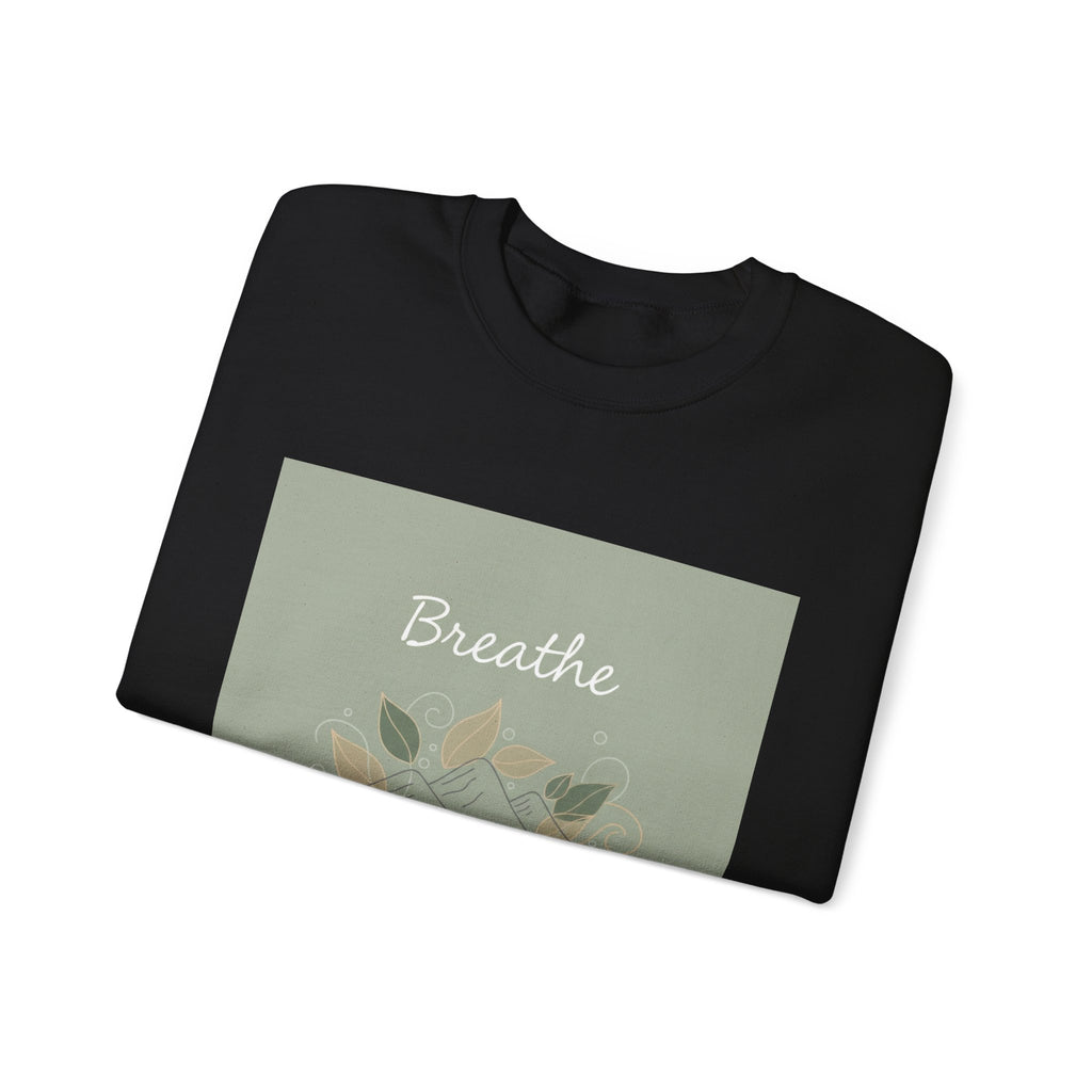 Breathe mountain leaf design Sweatshirt | nature vibes, calming minimal