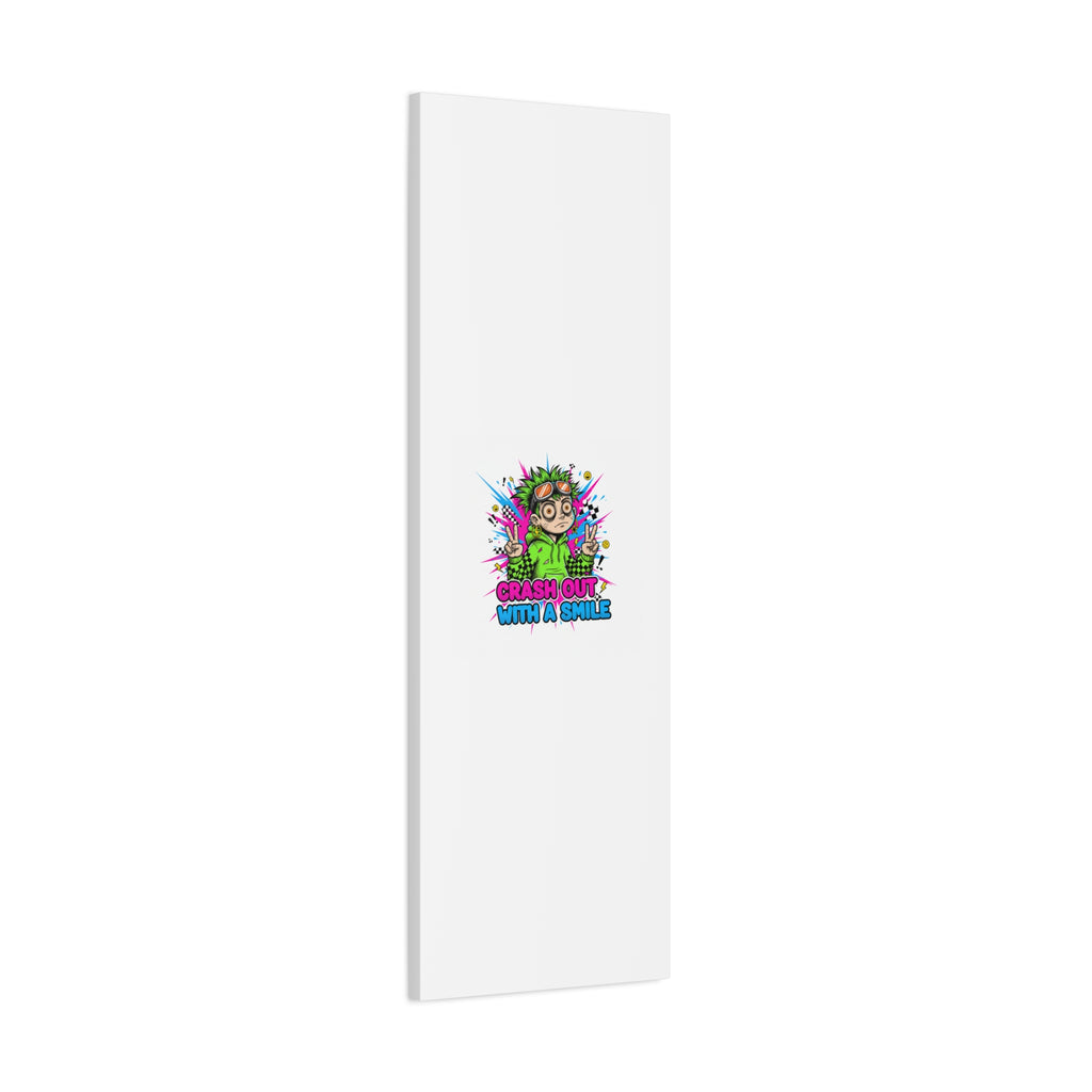 Crash Out With a Smile Canvas Print | Neon Skate Graffiti, Meme Meltdown Art