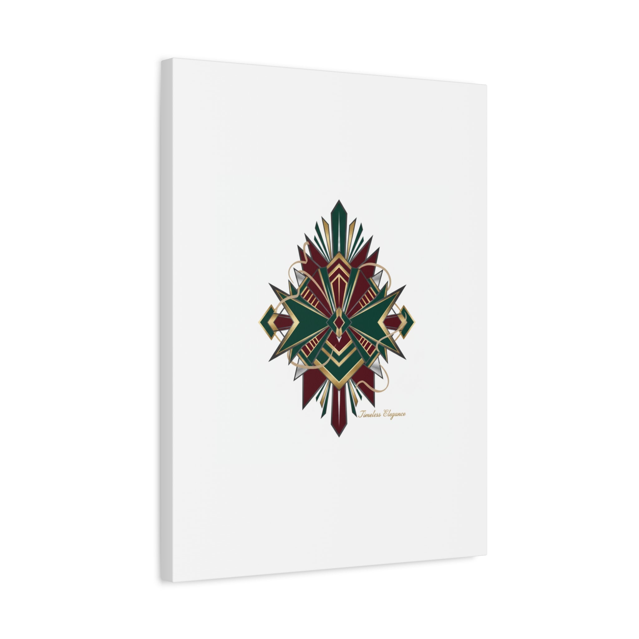 Art Deco geometric brass print Canvas | Neo-Deco chrome & gold fan motif