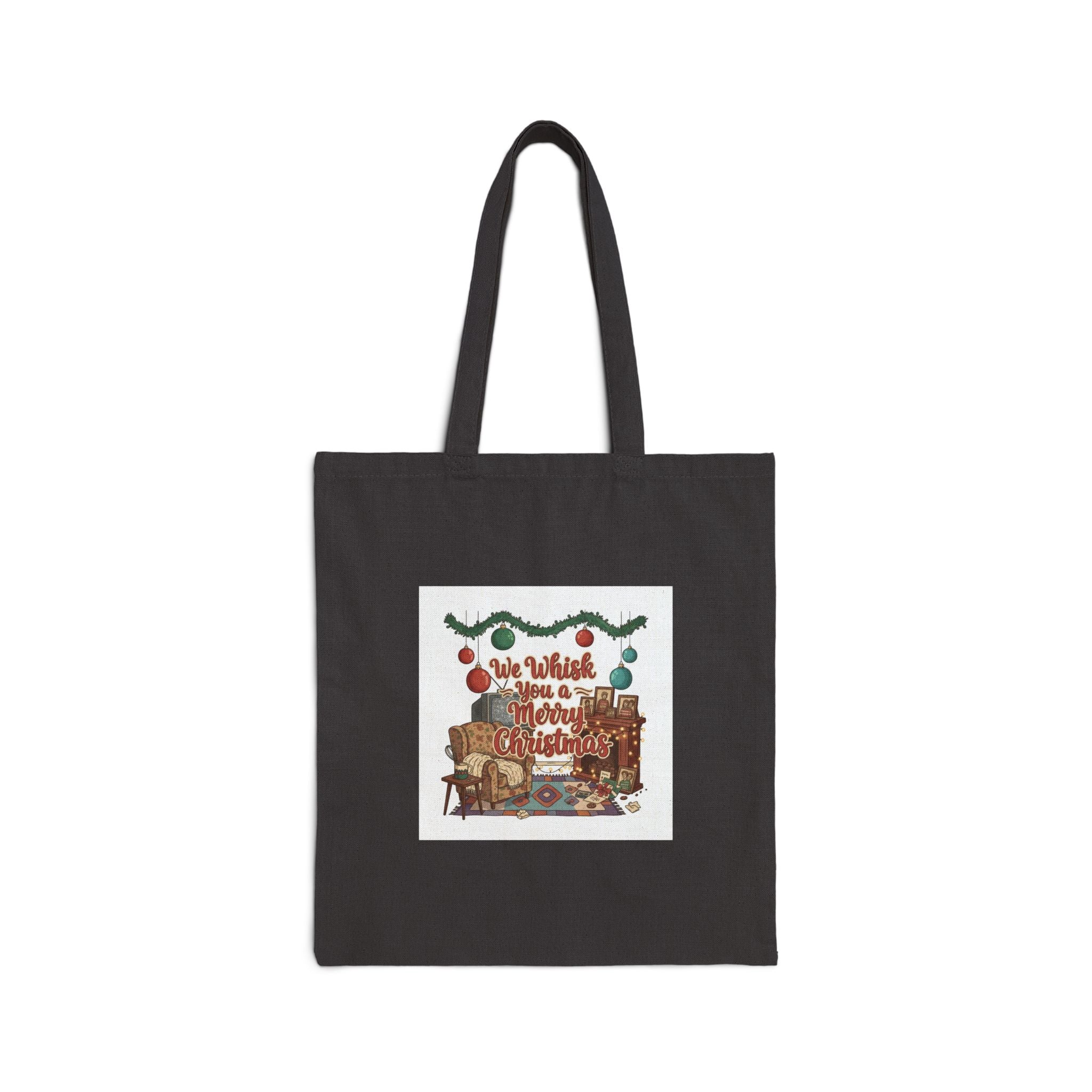 Vintage Holiday Print Tote | 90s Retro Christmas Decor, colorful holiday poster