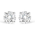 IGI Certified 14K White Gold 1.0 Cttw 4-Prong Set Brilliant Round-Cut Solitaire Natural Diamond Push Back Stud Earrings (G-H Color, I1-I2 Clarity)