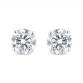 14K White Gold 1.00 Cttw Round Brilliant-Cut Diamond Classic 4-Prong Stud Earrings with Screw Backs (H-I Color, I1-I2 Clarity)