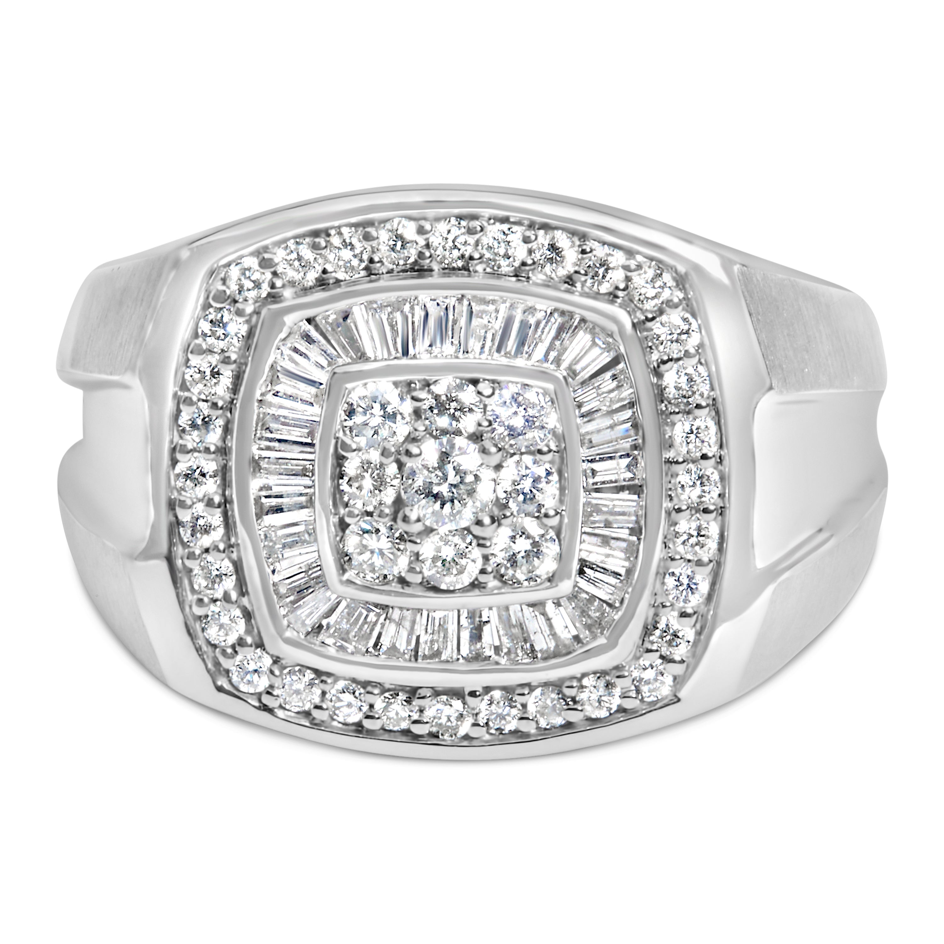 14K White Gold Men's Diamond Band Ring (1 cttw, H-I Color, SI1-SI2 Clarity)