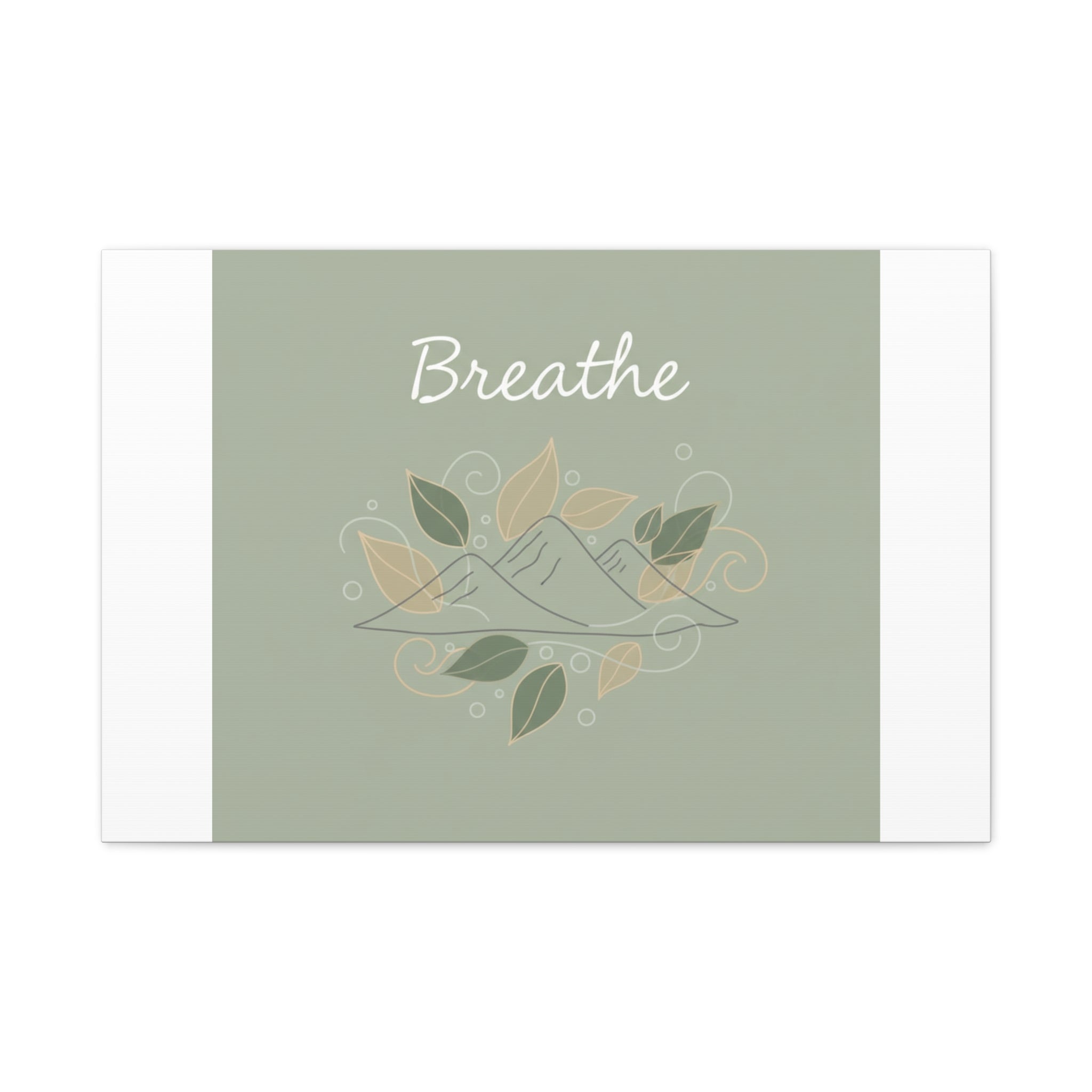 Breathe Mountain Line Canvas | Nature Symbols, Minimal Forest Wall Art