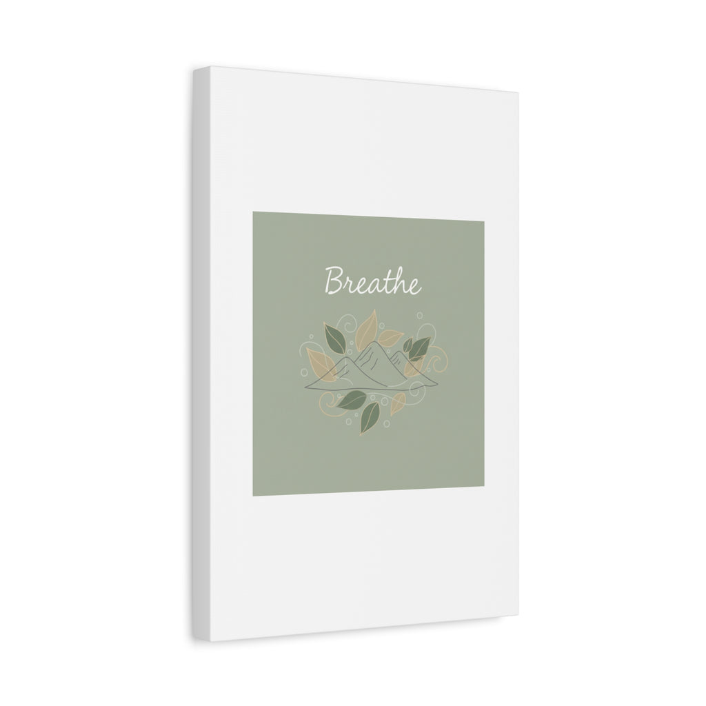 Breathe Mountain Line Canvas | Nature Symbols, Minimal Forest Wall Art