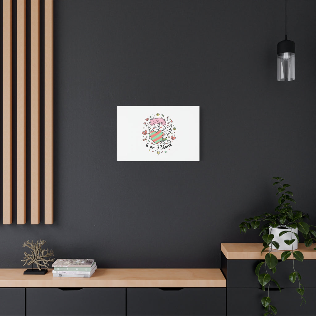 Weird Cupid heart illustration Canvas | Weird Valentine, quirky chaotic love