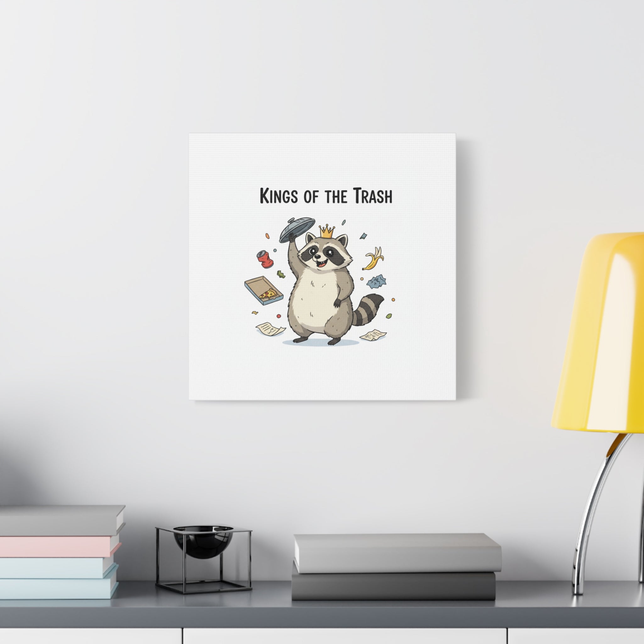 Kings of the Trash Canvas, Raccoon Doodle | Trash Panda, Goofy Critter Art