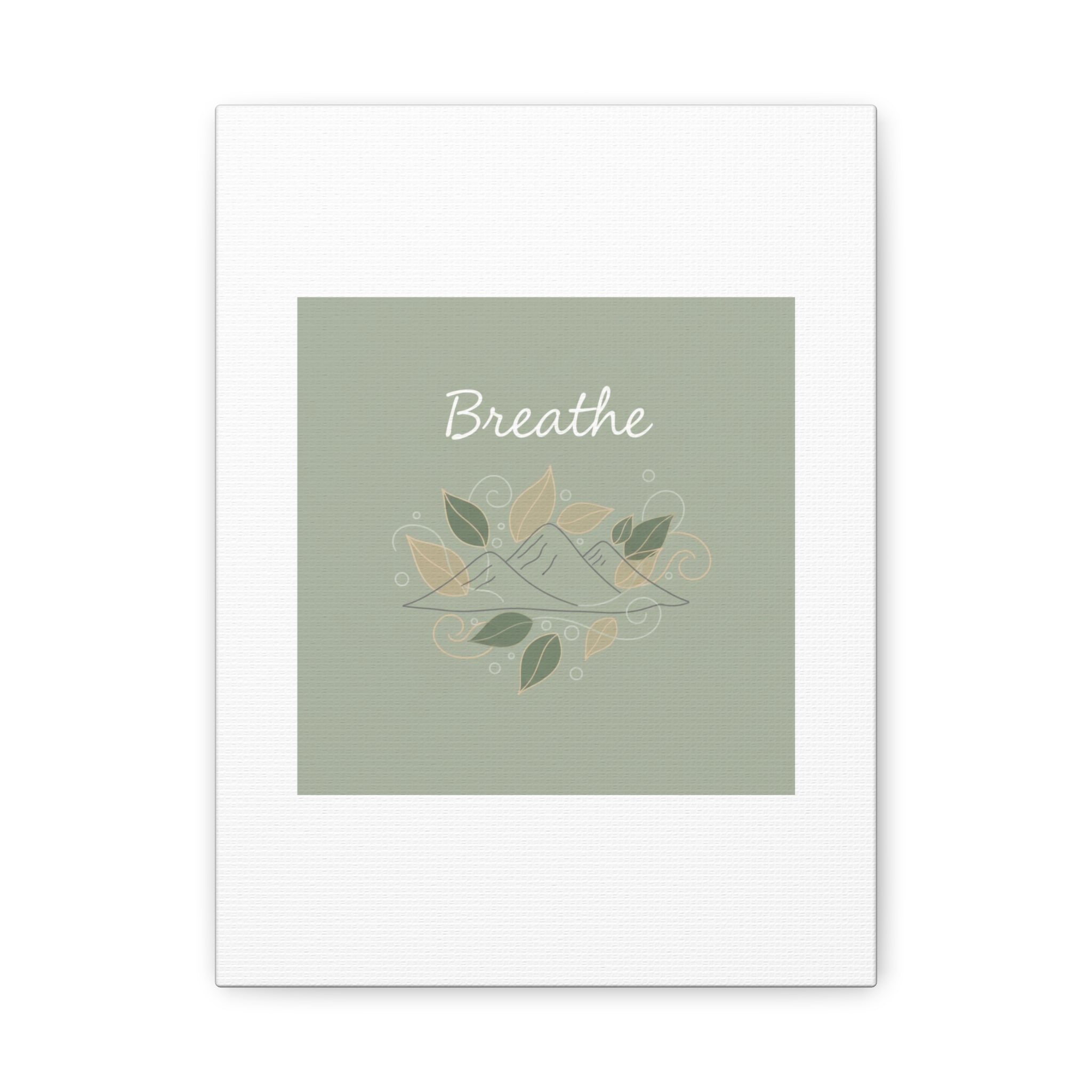 Breathe Mountain Line Canvas | Nature Symbols, Minimal Forest Wall Art