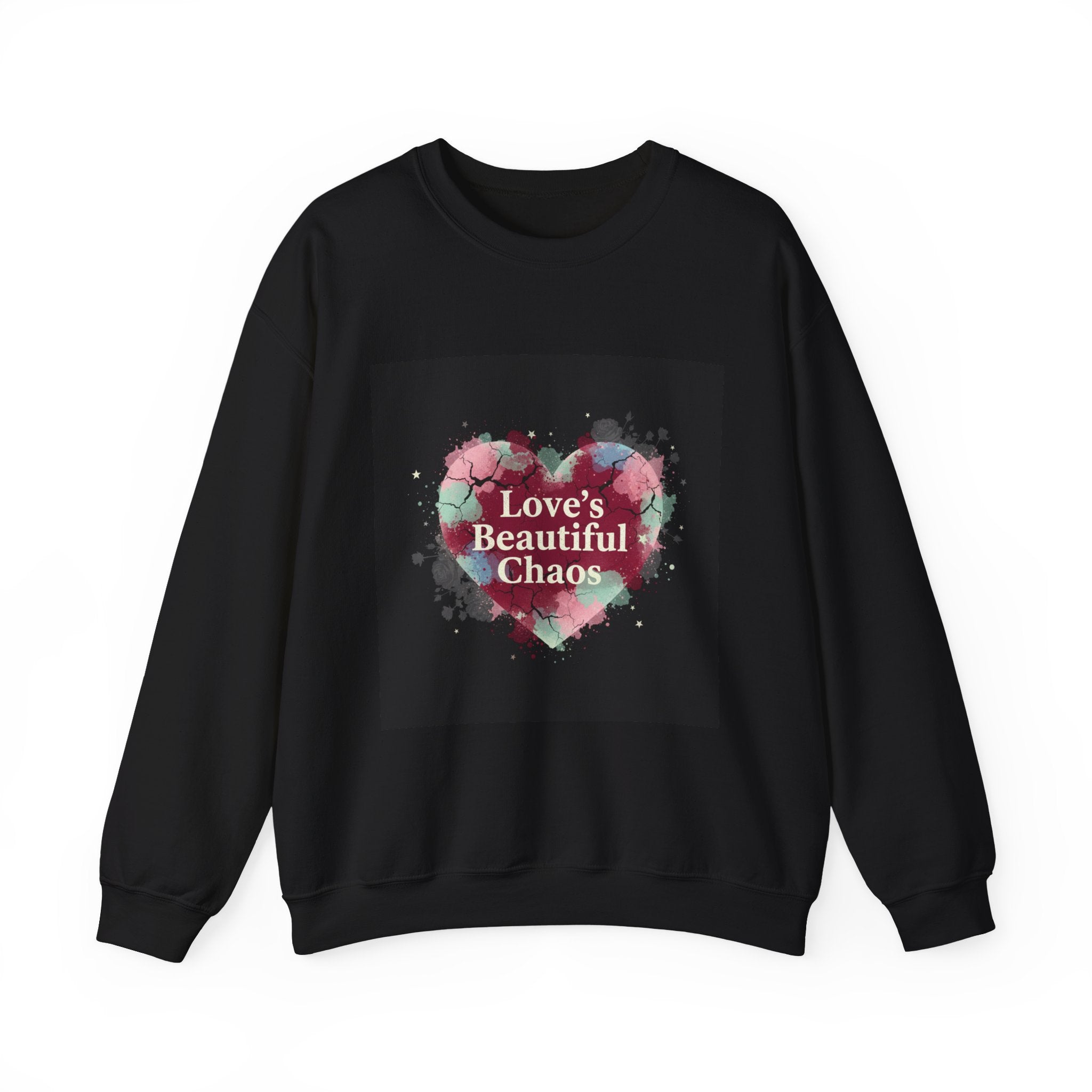 Love's Beautiful Chaos Sweatshirt | soft grunge heart, distressed collage