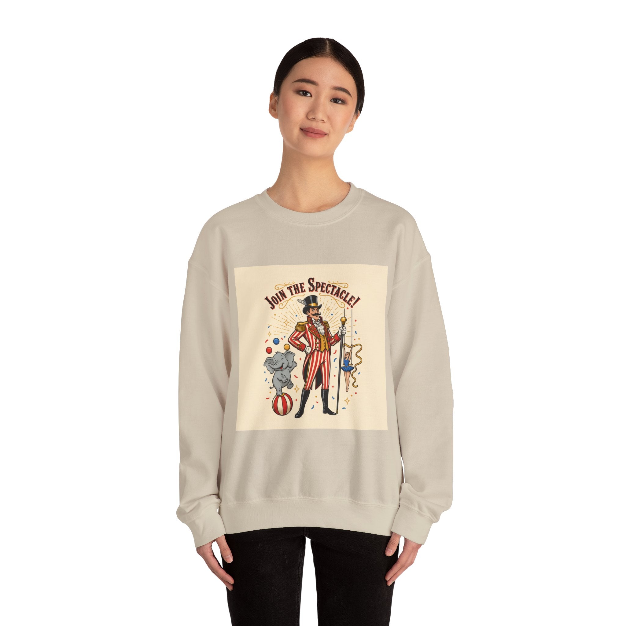 "Join the Spectacle" Vintage Circus Crewneck | Retro Ringmaster Sweatshirt