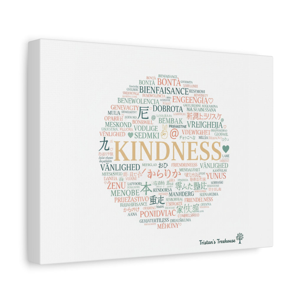 Kindness Word Cloud Canvas | Fresh Start Minimalist Wall Art