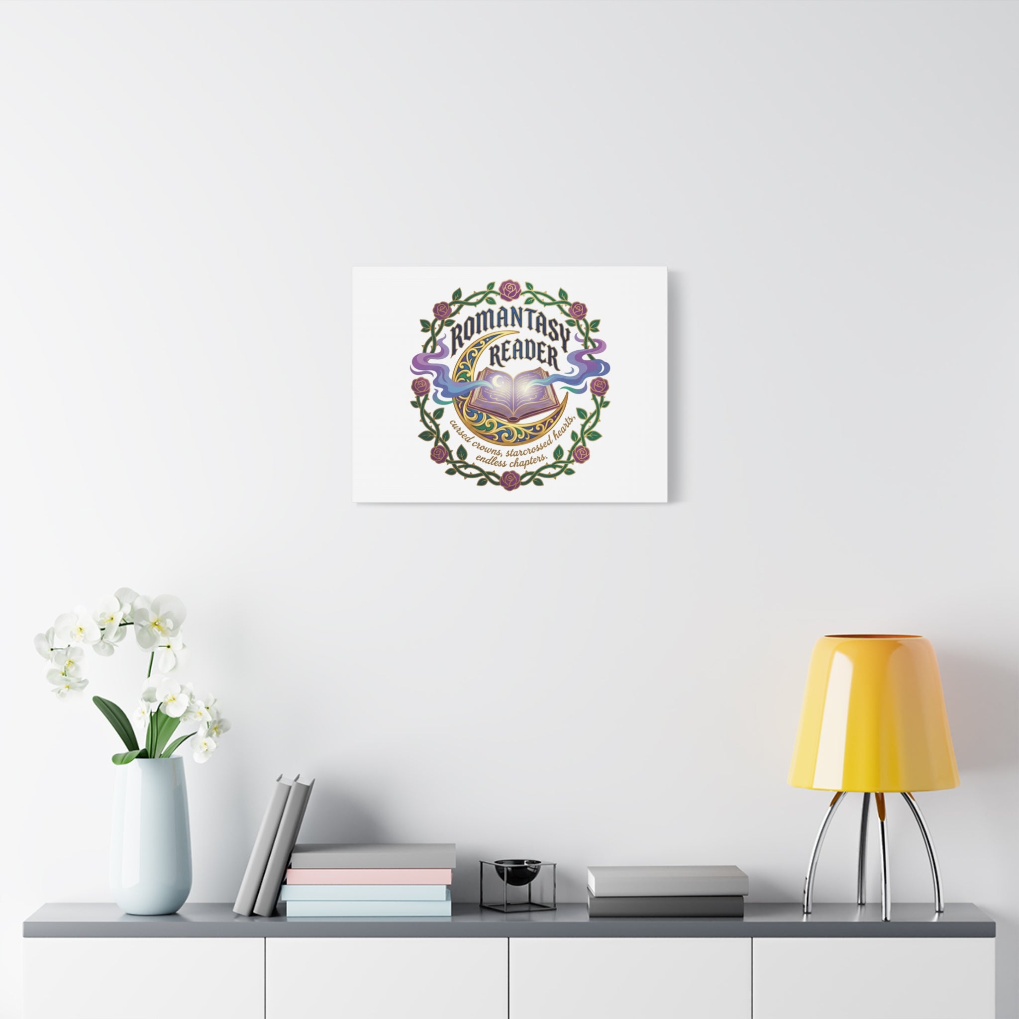 Romantasy Reader Canvas Print | enchanted bookish celestial gothic