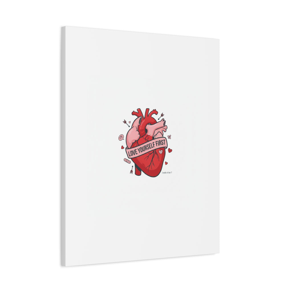 Love Yourself First Canvas, Hearts-with-a-Twist, Anti-Valentine Art