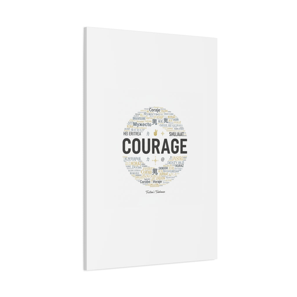Courage Word Cloud Canvas | Fresh-Start Minimalism art print