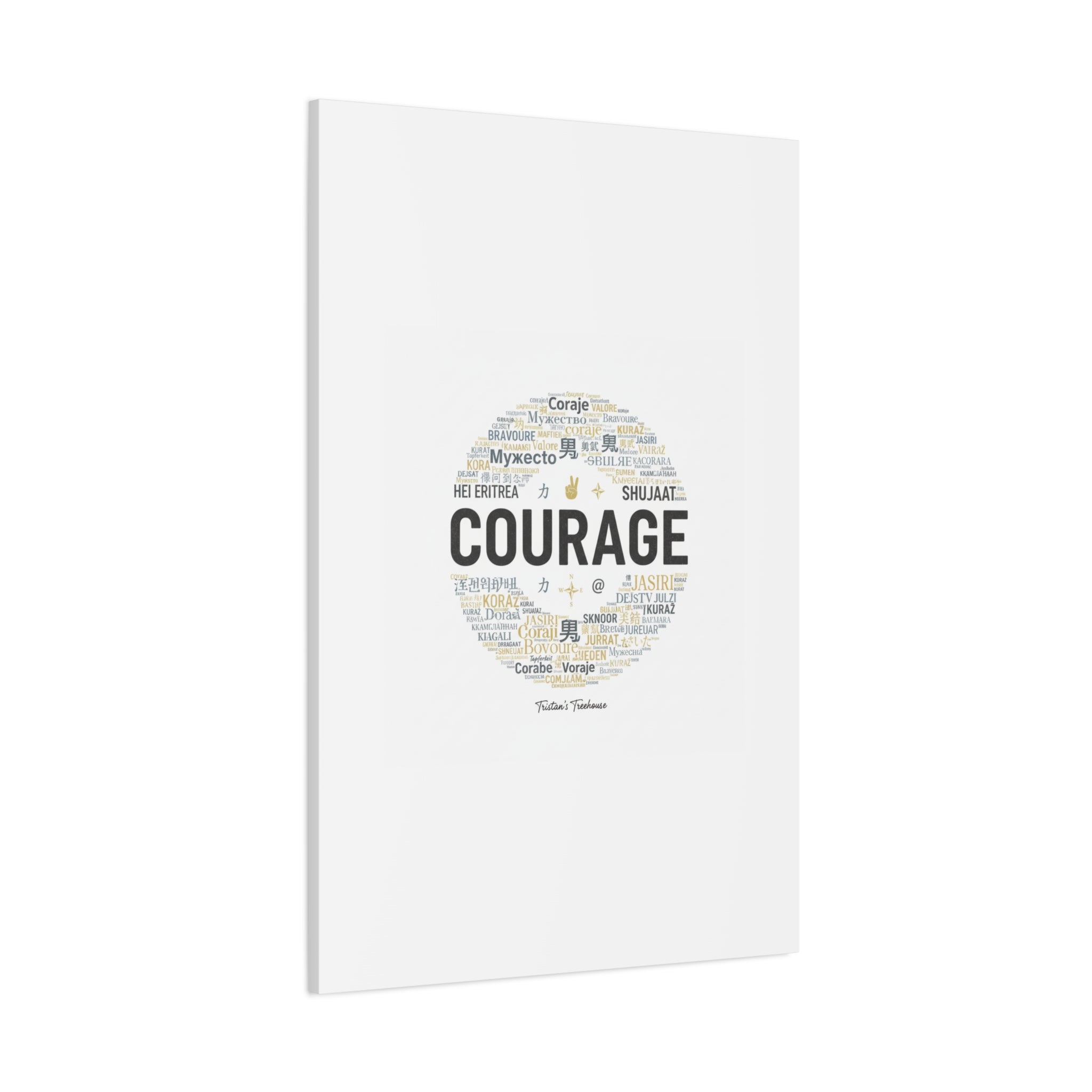 Courage Word Cloud Canvas | Fresh-Start Minimalism art print