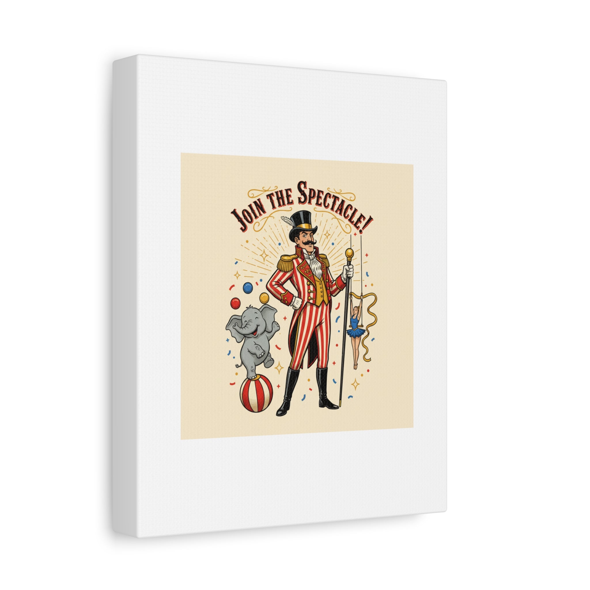 Join the Spectacle Circus Art Print | Matte Canvas, Stretched, Vintage Carnival Design