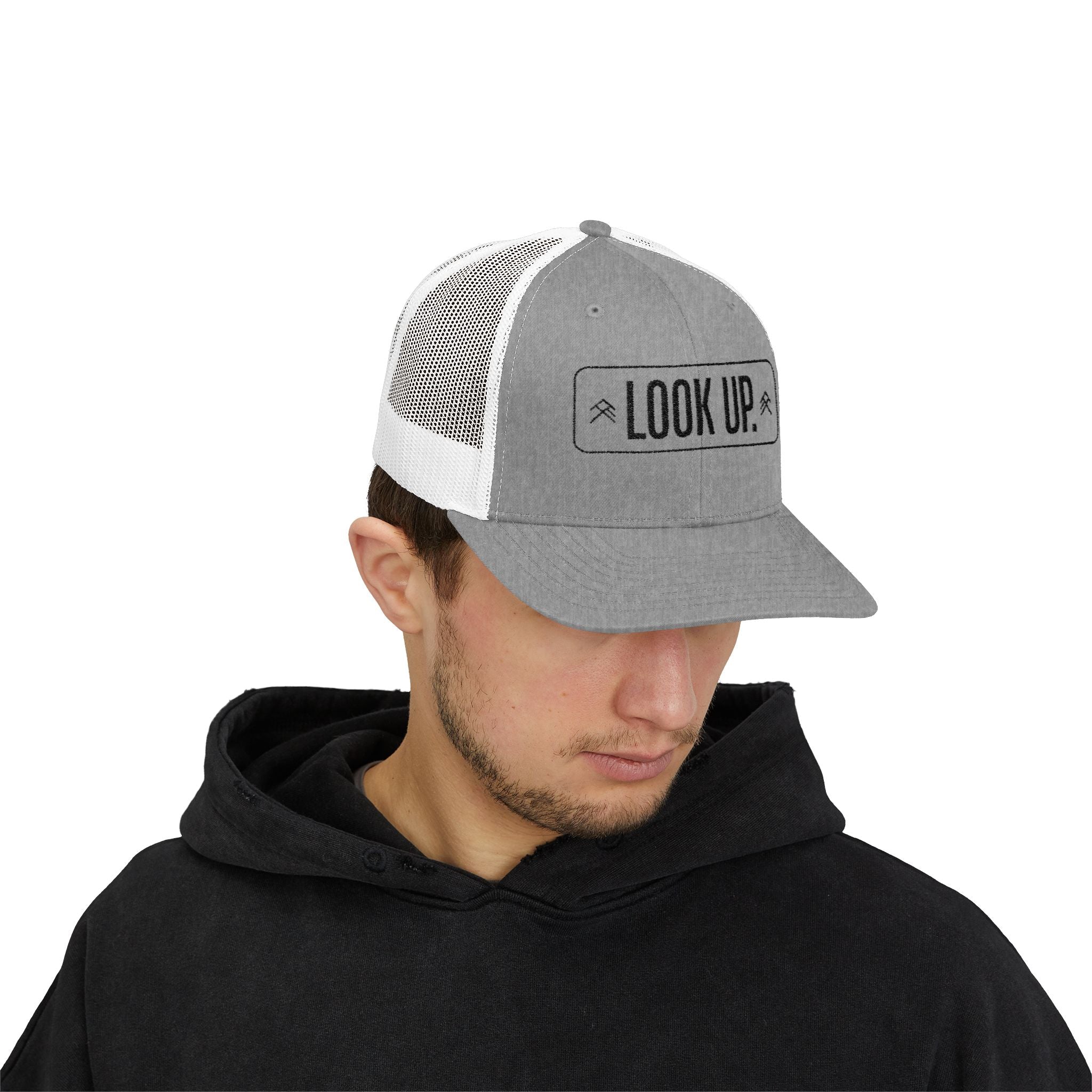 Look Up Trucker Cap — Embroidered Snapback Hat