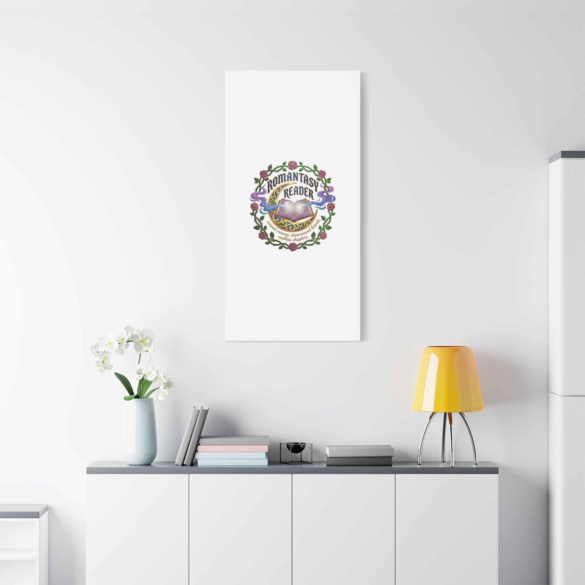 Romantasy Reader Canvas Print | enchanted bookish celestial gothic