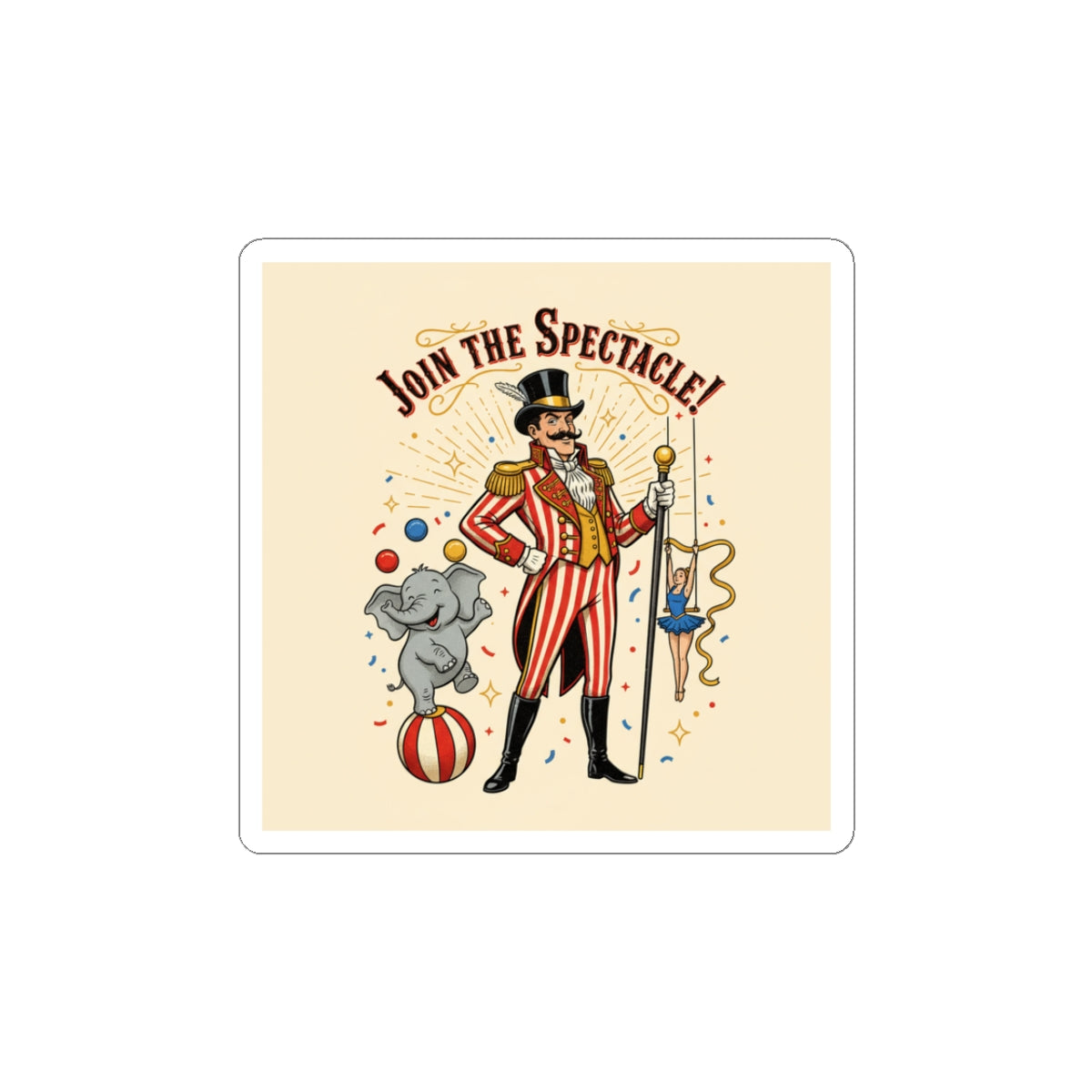 Join the Spectacle Circus Sticker | Vintage Carnival, Camp Big Top