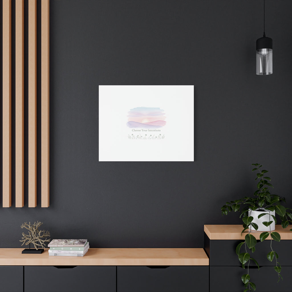 Choose Your Intentions Canvas, soft wellness poster, pastel gradient mindfulness art