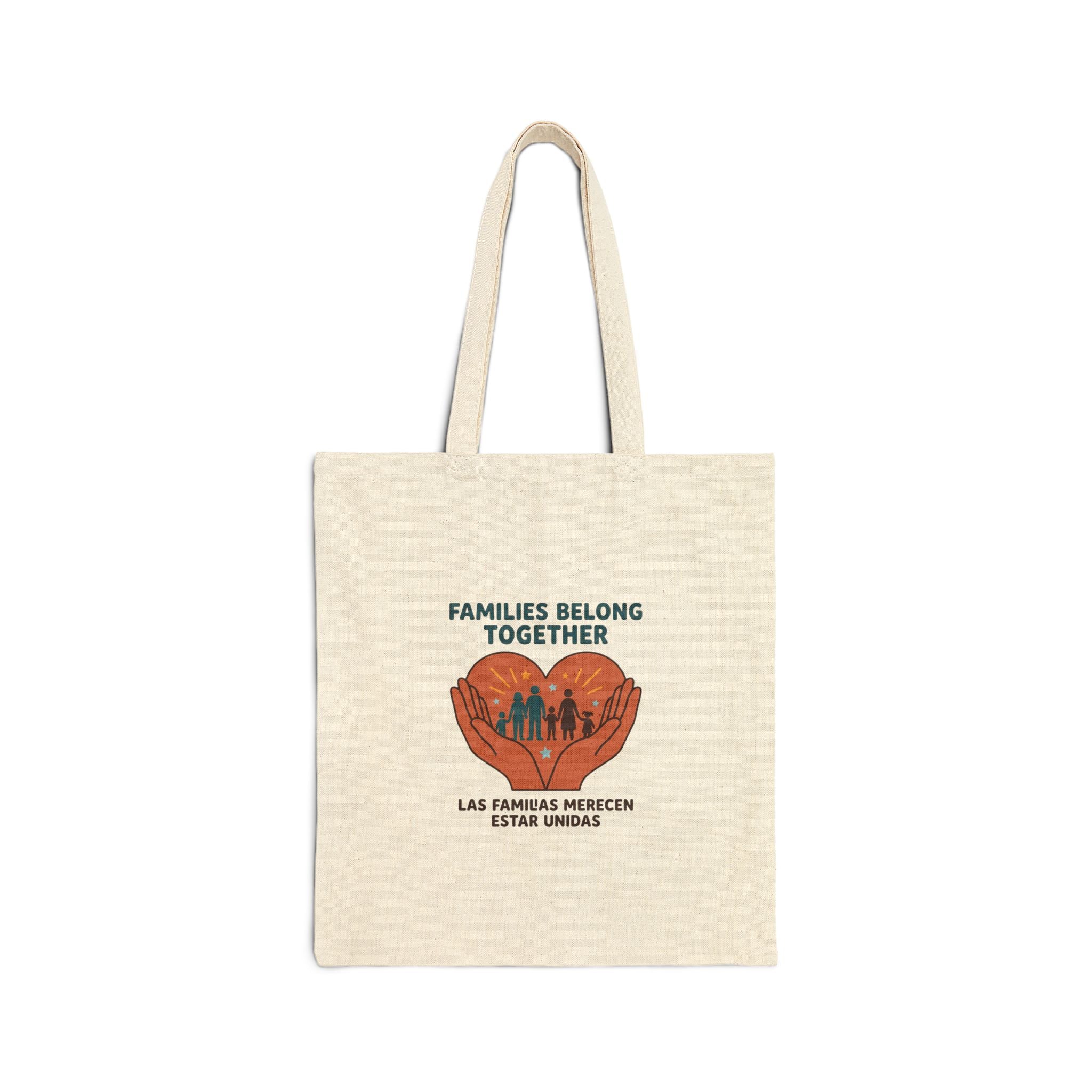 Families Belong Together Tote | family unity, immigrant rights, bilingual solidarity