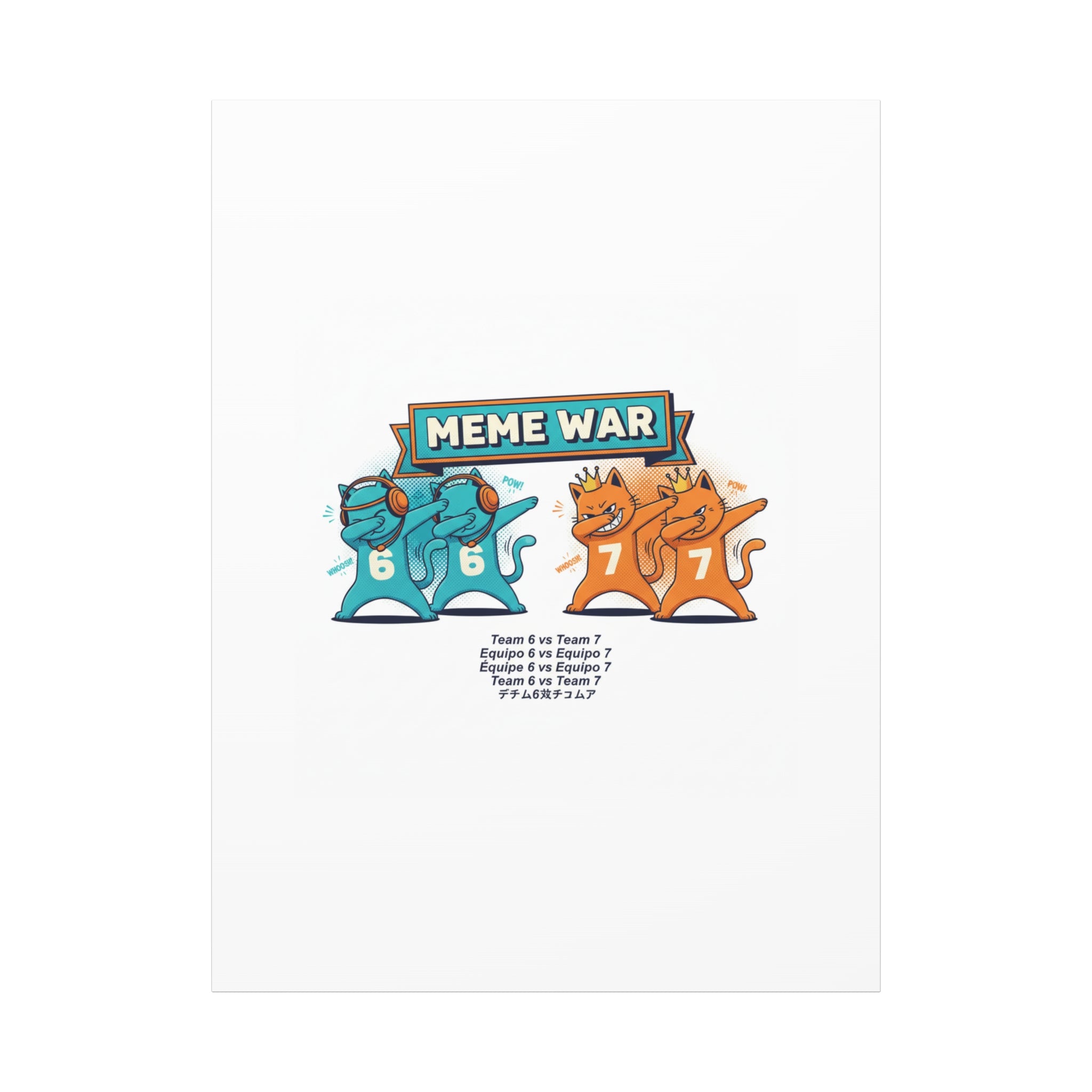 Meme War: Six vs. Seven Canvas Wall Art